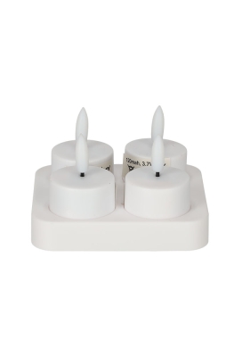 Jens Living Oplaadbare Led Theelichten set van 4stuks 10.5x9.5x7cm 1st