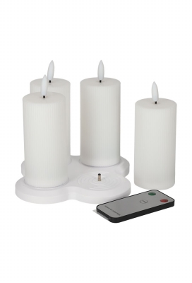 Jens Living Oplaadbare Led Kaarsen set van 4stuks 13.5x13.5x14.5cm 1st