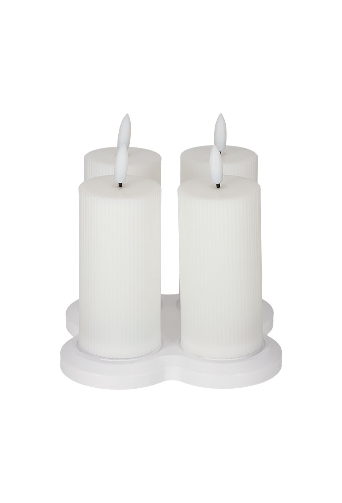 Jens Living Oplaadbare Led Kaarsen set van 4stuks 13.5x13.5x14.5cm 1st