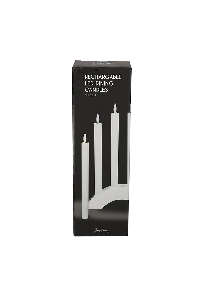 Jens Living Oplaadbare Led Dinerkaarsen set van 4stuks 21x4x30.5cm 1st