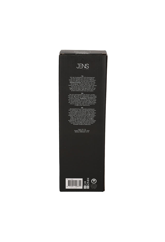 Jens Living Oplaadbare Led Dinerkaarsen set van 4stuks 21x4x30.5cm 1st