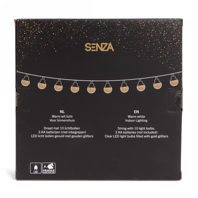Senza Led Glitter Bol Slinger Goud Senza Led Glitter Bol Slinger Goud