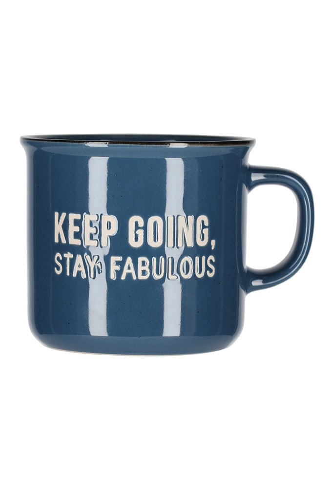 Jens Living Retro Mok Blauw 9.3x9.3x8cm 1stuks