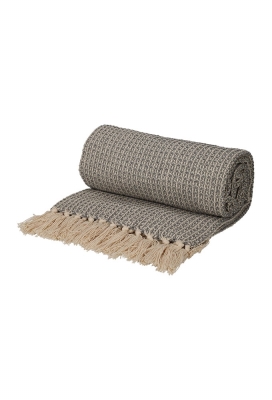 Jens Living Recycled Cotton Plaid Wafel Grijs 130x180x0.3cm 1stuks