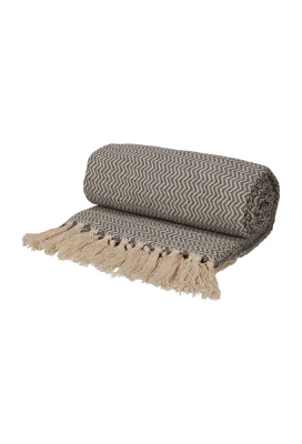 Jens Living Recycled Cotton Plaid Visgraat Grijs 130x180x0.3cm 1stuks Jens Living Recycled Cotton Plaid Visgraat Grijs 130x180x0.3cm 1stuks
