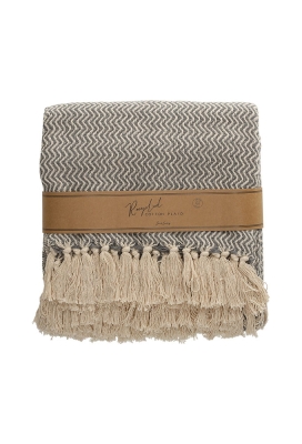 Jens Living Recycled Cotton Plaid Visgraat Grijs 130x180x0.3cm 1stuks Jens Living Recycled Cotton Plaid Visgraat Grijs 130x180x0.3cm 1stuks