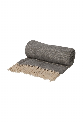 Jens Living Recycled Cotton Plaid Juul Grijs 130x180x0.3cm 1stuks