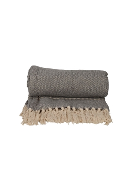 Jens Living Recycled Cotton Plaid Juul Grijs 130x180x0.3cm 1stuks