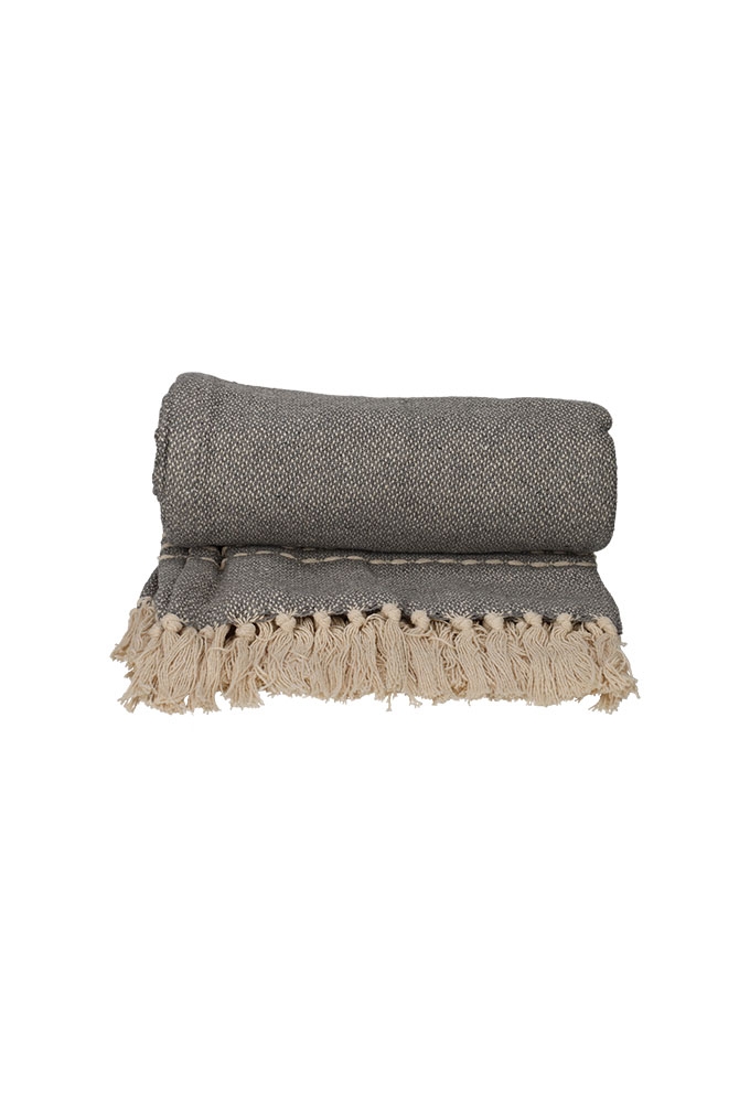 Jens Living Recycled Cotton Plaid Juul Grijs 130x180x0.3cm 1stuks