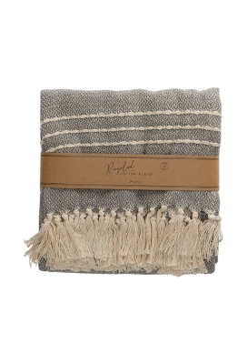 Jens Living Recycled Cotton Plaid Juul Grijs 130x180x0.3cm 1stuks