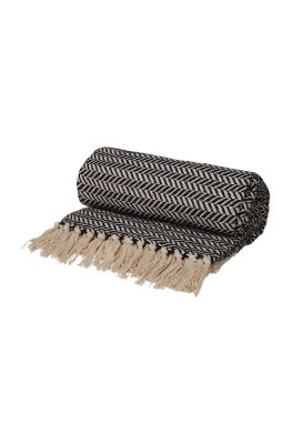 Jens Living Basic Recycled Cotton Plaid Blauw 130x180x0.3cm 1stuks