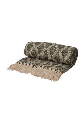 Jens Living Basic Recycled Cotton Plaid Groen 130x180x0.3cm 1stuks