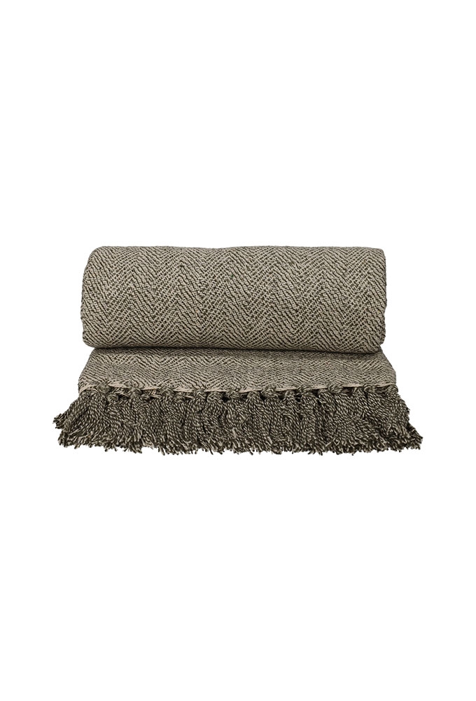 Jens Living Recycled Cotton Plaid Noor Groen 130x180x0.3cm 1stuks