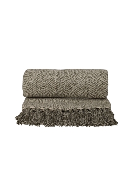 Jens Living Recycled Cotton Plaid Noor Groen 130x180x0.3cm 1stuks