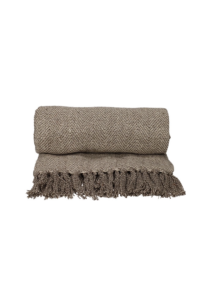 Jens Living Recycled Cotton Plaid Noor Grijs 130x180x0.3cm 1stuks