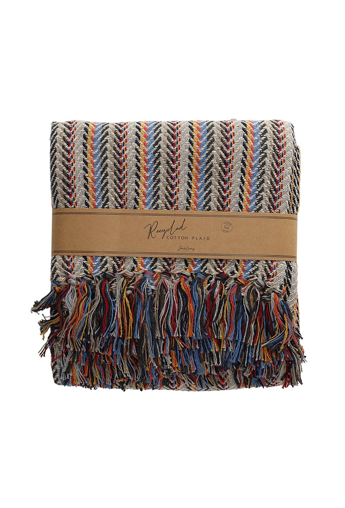 Jens Living Recycled Cotton Plaid Pip Multicolor 130x180x0.3cm 1stuks