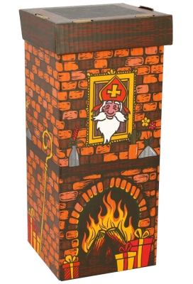 Sintgeschenkdoos Sint Openhaard 15x15x36cm 15stuks Sintgeschenkdoos Sint Openhaard 15x15x36cm 15stuks