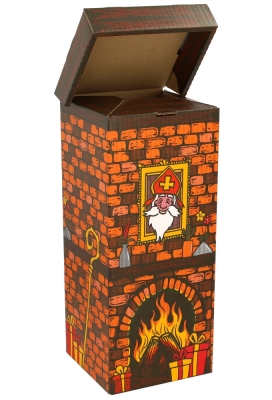 Sintgeschenkdoos Sint Openhaard 15x15x36cm 15stuks Sintgeschenkdoos Sint Openhaard 15x15x36cm 15stuks