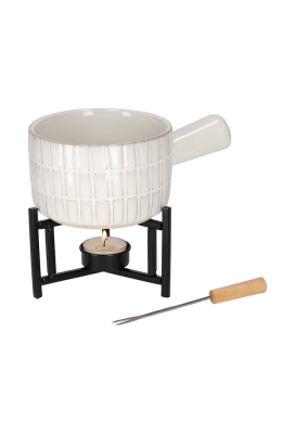 Jens Living Fondue Set Wit 17.5x12x14.5cm 1stuks Jens Living Fondue Set Wit 17.5x12x14.5cm 1stuks