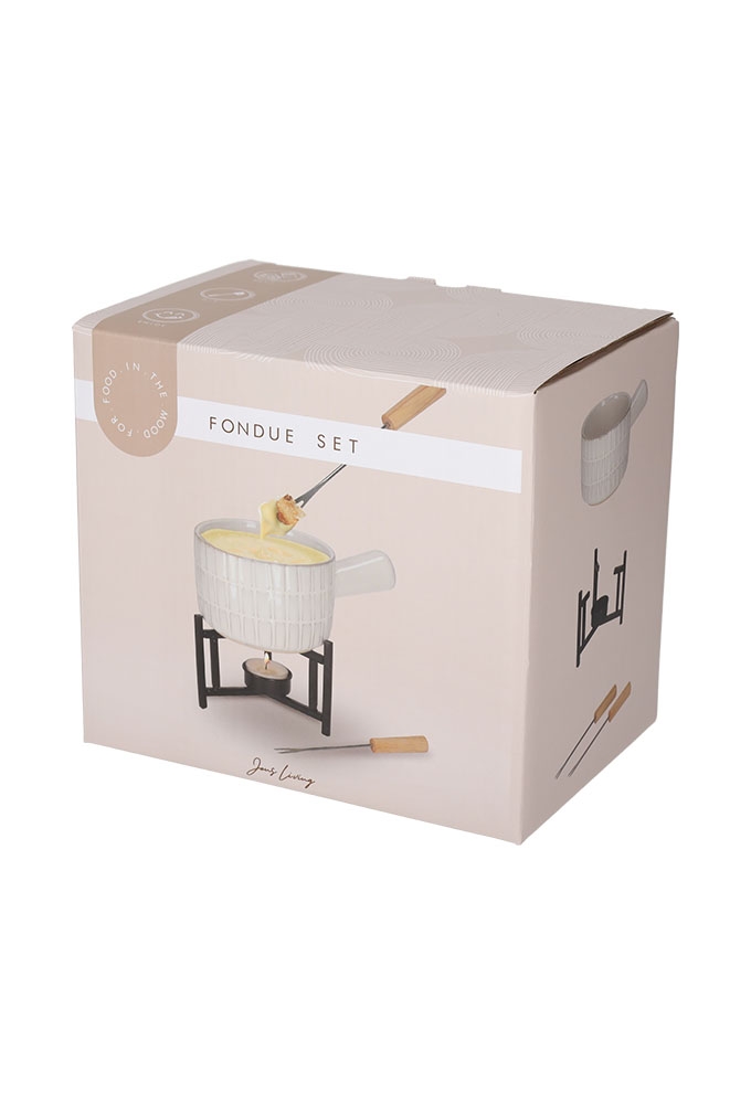 Jens Living Fondue Set Wit 17.5x12x14.5cm 1stuks Jens Living Fondue Set Wit 17.5x12x14.5cm 1stuks