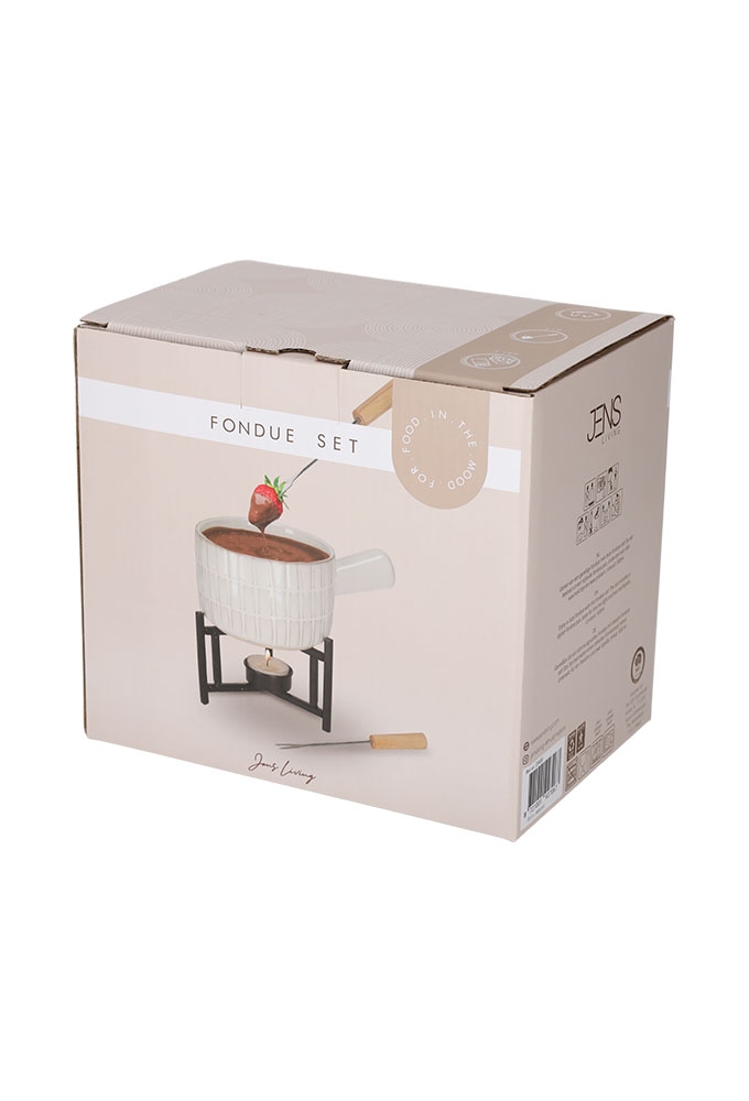 Jens Living Fondue Set Wit 17.5x12x14.5cm 1stuks