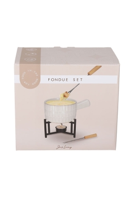 Jens Living Fondue Set Wit 17.5x12x14.5cm 1stuks Jens Living Fondue Set Wit 17.5x12x14.5cm 1stuks