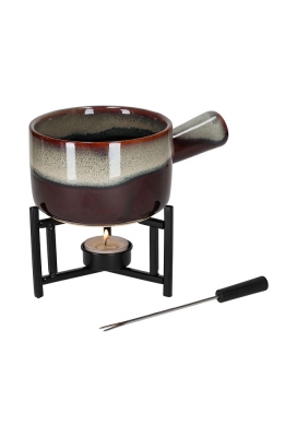 Jens Living Fondue Set Bordeaux 17.5x12x14.5cm 1stuks Jens Living Fondue Set Bordeaux 17.5x12x14.5cm 1stuks
