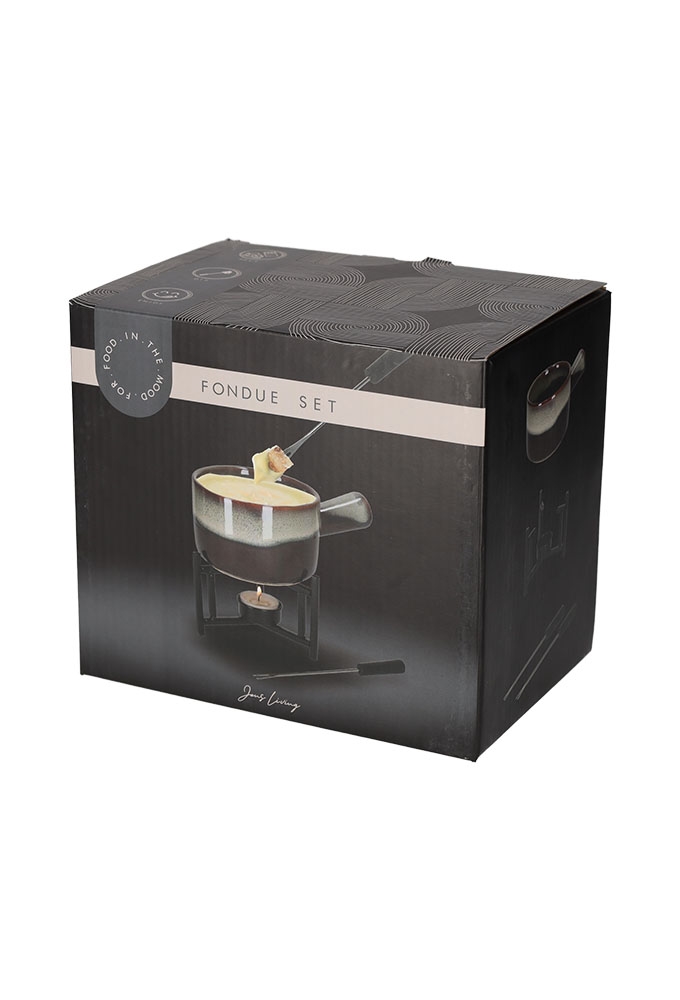 Jens Living Fondue Set Bordeaux 17.5x12x14.5cm 1stuks Jens Living Fondue Set Bordeaux 17.5x12x14.5cm 1stuks
