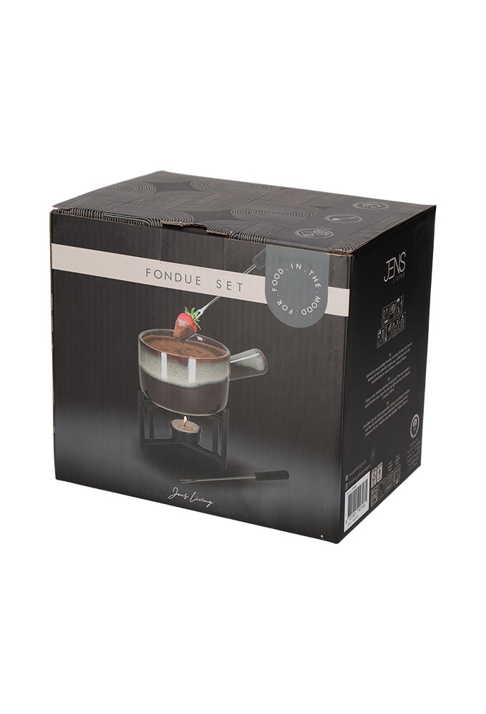 Jens Living Fondue Set Bordeaux 17.5x12x14.5cm 1stuks