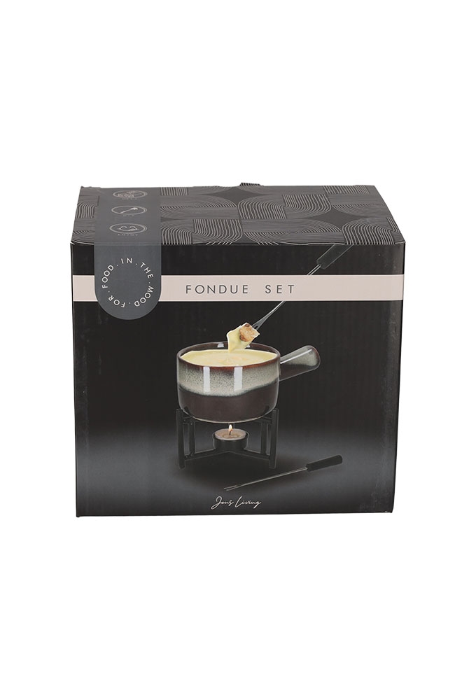 Jens Living Fondue Set Bordeaux 17.5x12x14.5cm 1stuks