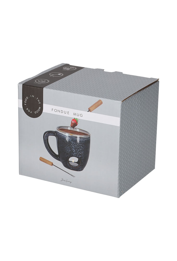 Jens Living Fondue Mok Blauw 14x10x11cm 1stuks