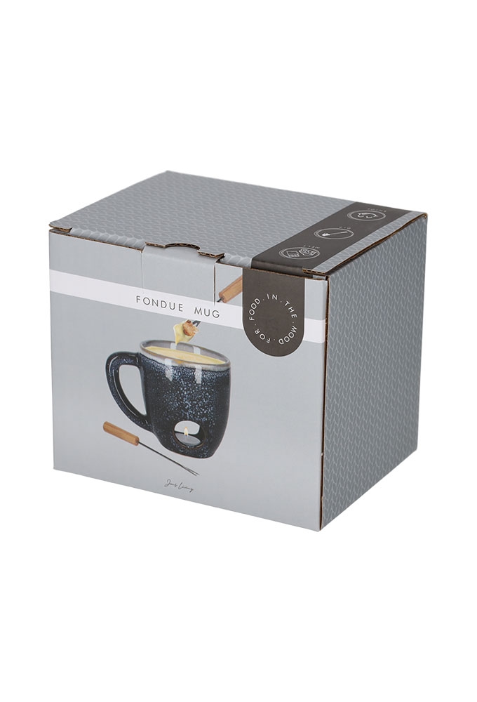 Jens Living Fondue Mok Blauw 14x10x11cm 1stuks