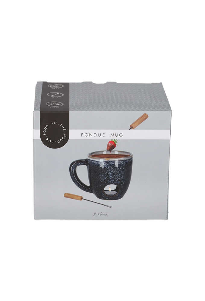 Jens Living Fondue Mok Blauw 14x10x11cm 1stuks