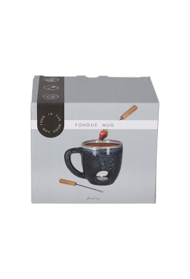 Jens Living Fondue Mok Blauw 14x10x11cm 1stuks