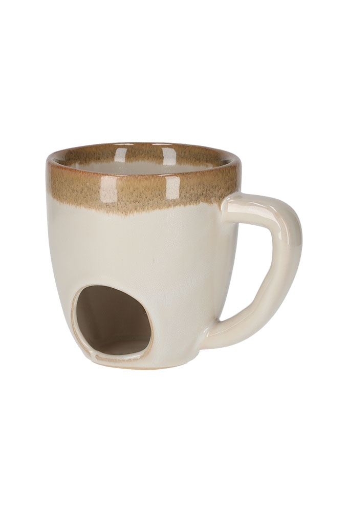 Jens Living Fondue Mok Beige 14x10x11cm 1stuks