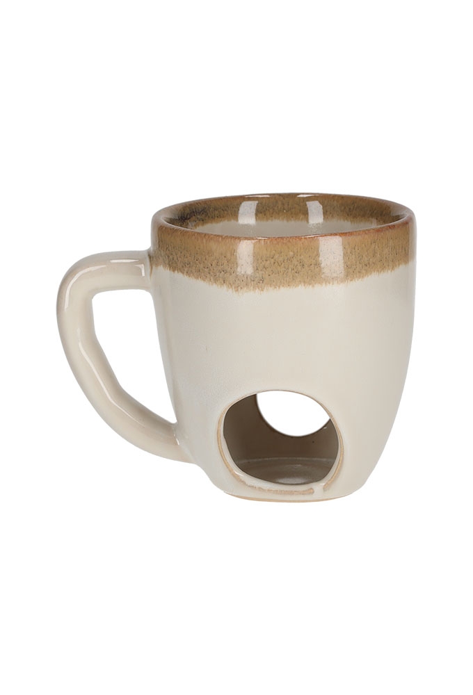 Jens Living Fondue Mok Beige 14x10x11cm 1stuks