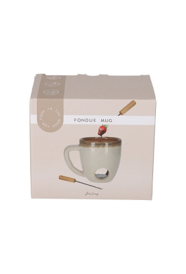 Jens Living Fondue Mok Beige 14x10x11cm 1stuks