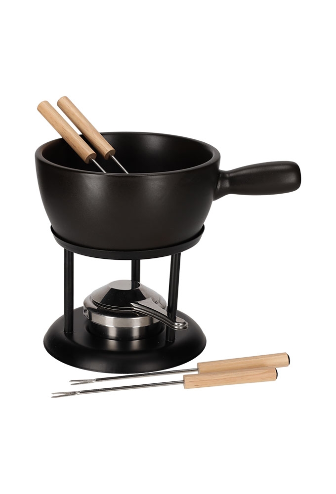 Jens Living Fondue Set Zwart Large 22x16x20cm 1stuks