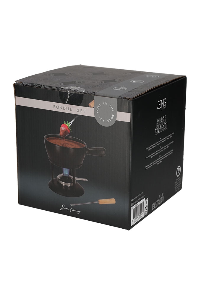 Jens Living Fondue Set Zwart Large 22x16x20cm 1stuks