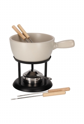Jens Living Fondue Set Beige Large 22x16x20cm 1stuks Jens Living Fondue Set Beige Large 22x16x20cm 1stuks