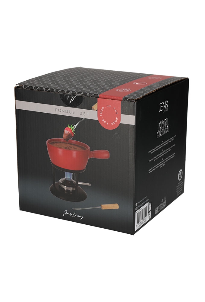 Jens Living Fondue Set Rood Large 22x16x20cm 1stuks