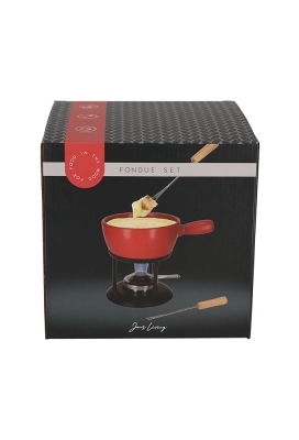 Jens Living Fondue Set Rood Large 22x16x20cm 1stuks Jens Living Fondue Set Rood Large 22x16x20cm 1stuks