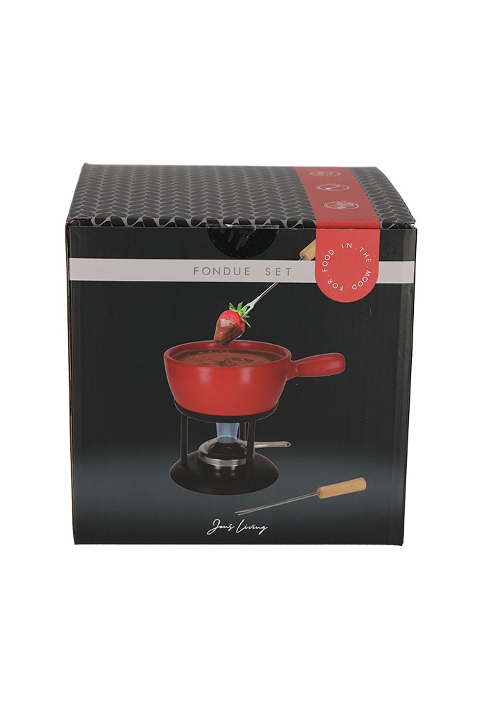 Jens Living Fondue Set Rood Large 22x16x20cm 1stuks