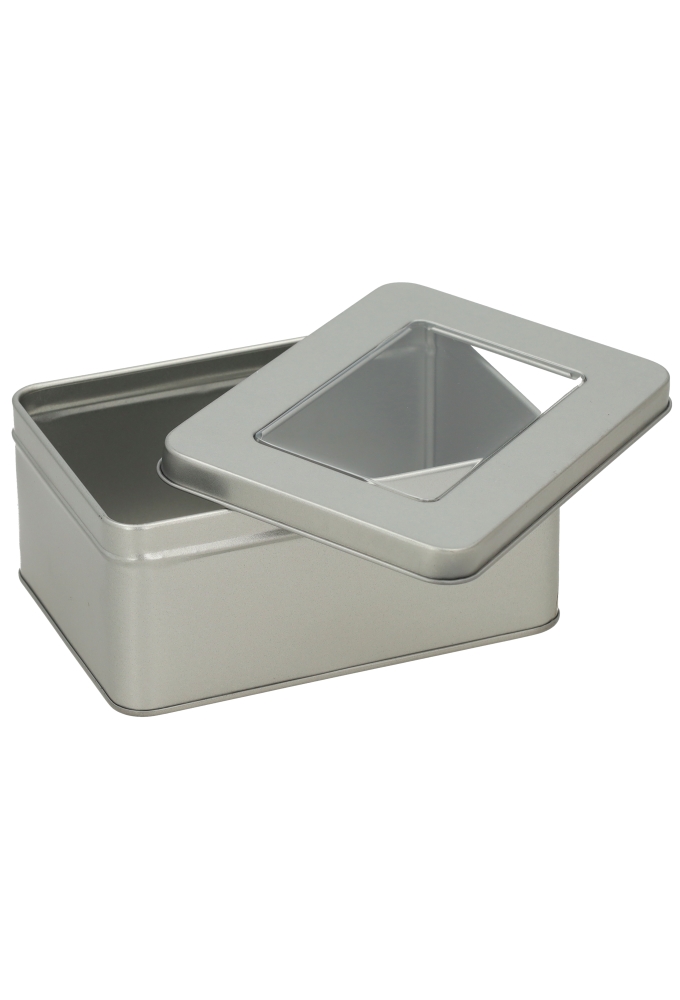 Blikken Blanco Met Venster 14.3x10.1x6.2cm 1stuks