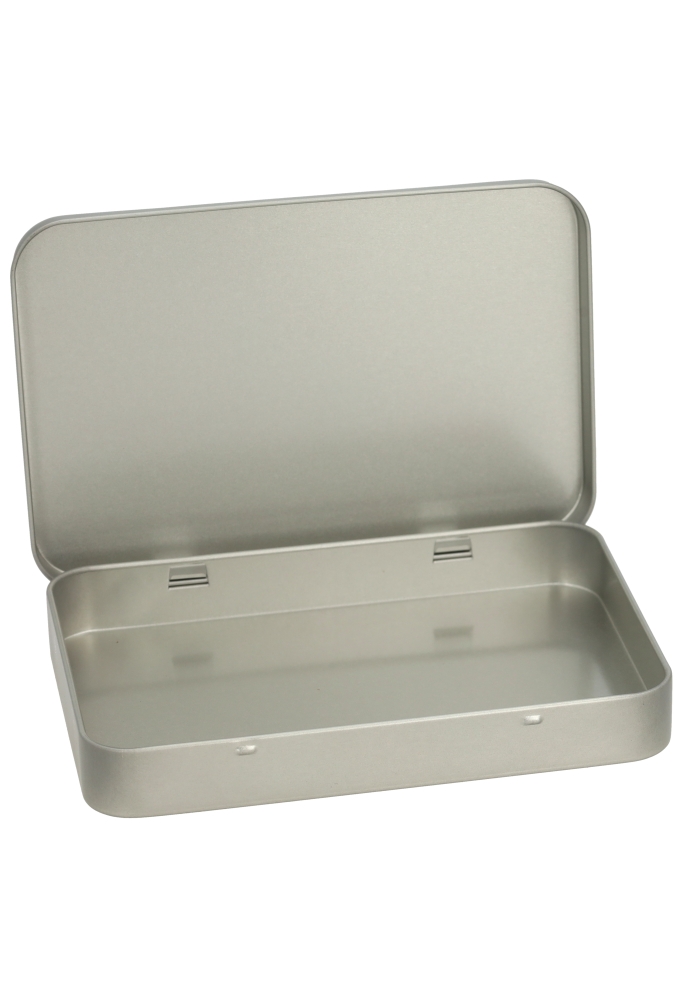 Blikken Blanco rechthoekig doosje A6 16.5x11x2.3cm.