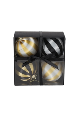 Jens Living Kerstballen Satijn set van 4stuks 6x6x9cm 1stuks Jens Living Kerstballen Satijn set van 4stuks 6x6x9cm 1stuks
