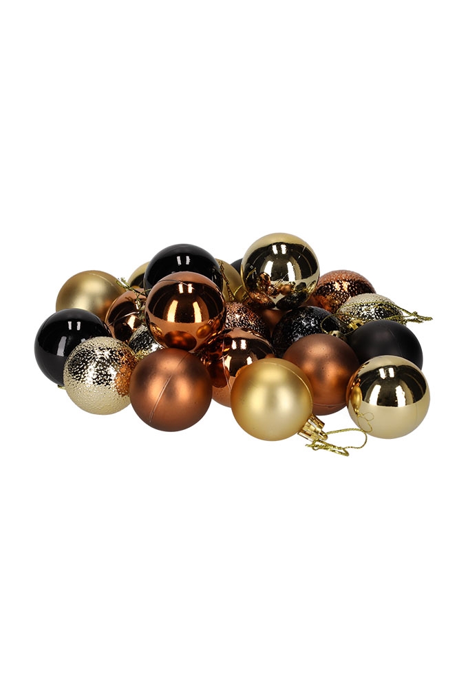 Jens Living Kerstballen Koper & Goud set van 2stuks 3.5x3.5x5.5cm 1st