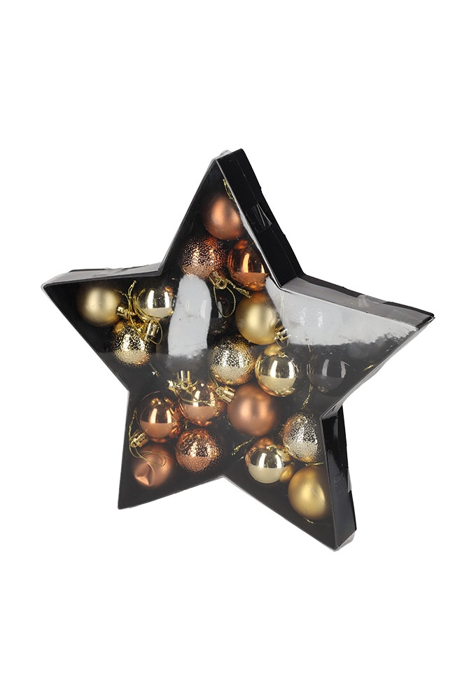 Jens Living Kerstballen Koper & Goud set van 2stuks 3.5x3.5x5.5cm 1st