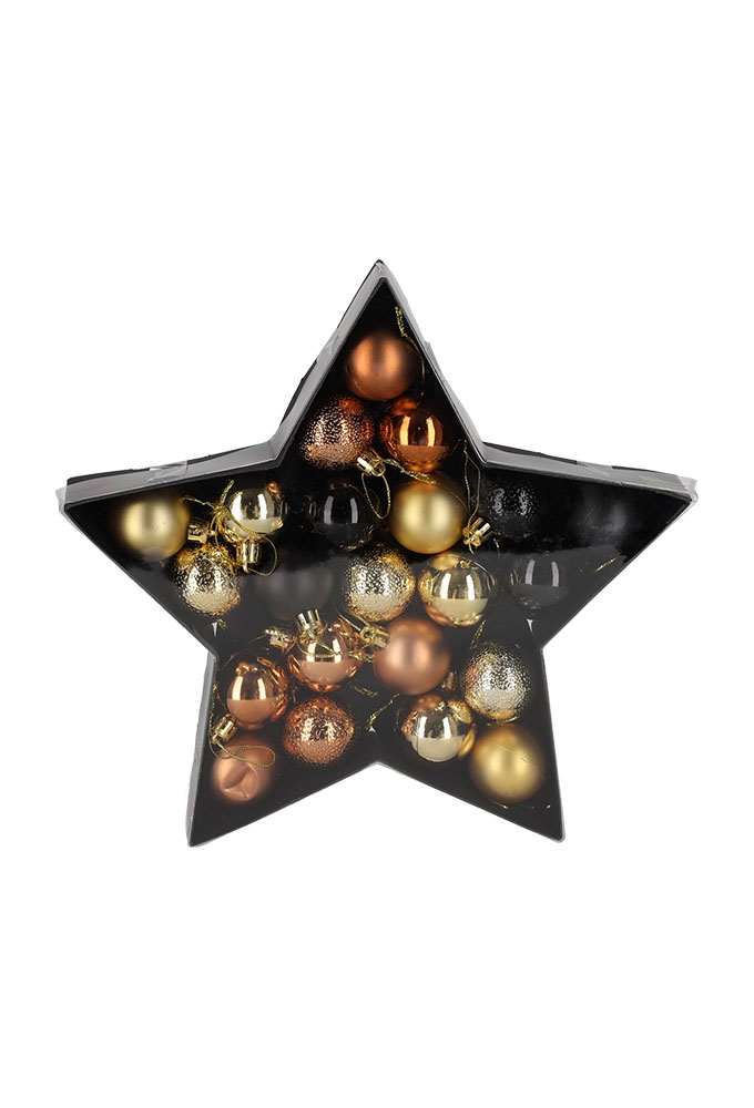 Jens Living Kerstballen Koper & Goud set van 2stuks 3.5x3.5x5.5cm 1st