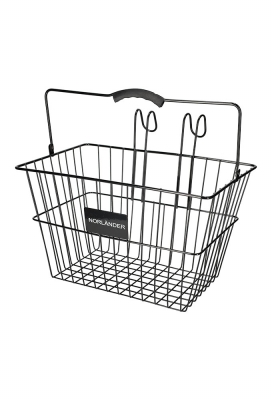 Norlander Fietsmand Zwart 39.5x30x32cm 1stuks Norlander Fietsmand Zwart 39.5x30x32cm 1stuks